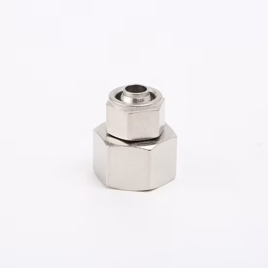 Raccord pneumatique rapide en laiton, couleur argent, raccord métallique