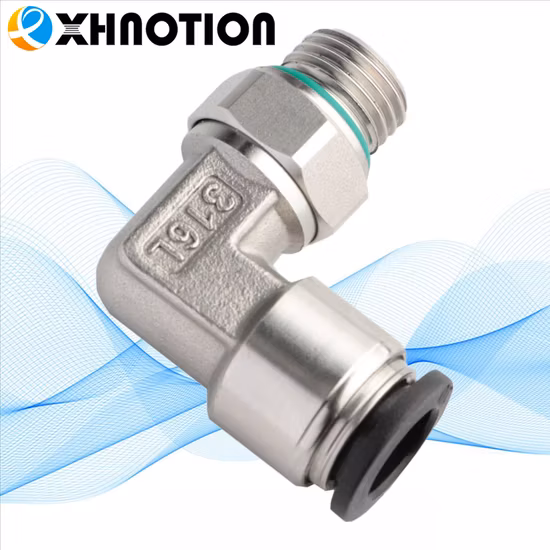 Xhnotion Push to Connect Manchon métallique en acier inoxydable SS316 Coude mâle Raccord d'air pneumatique